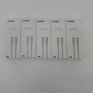 5 pack Trutau USB‎ C to USB C Cable White 6ft 3A Fast Charging Data Sync